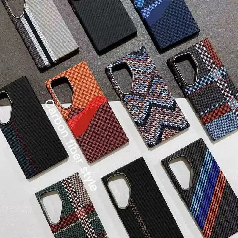 For Samsung Galaxy S25 S26 S24 S23 Ultra Carbon Fiber Magnetic Phone Case Wireless Charging Hard PC Shockproof Back Cover Funda
