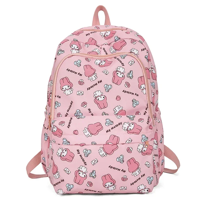 Boy Girl Travel Backpack Kuromi Large Capacity Shoulder Bag Sanrio Hello Kitty Handbag Cute Student Schoolbag Stitch Disney