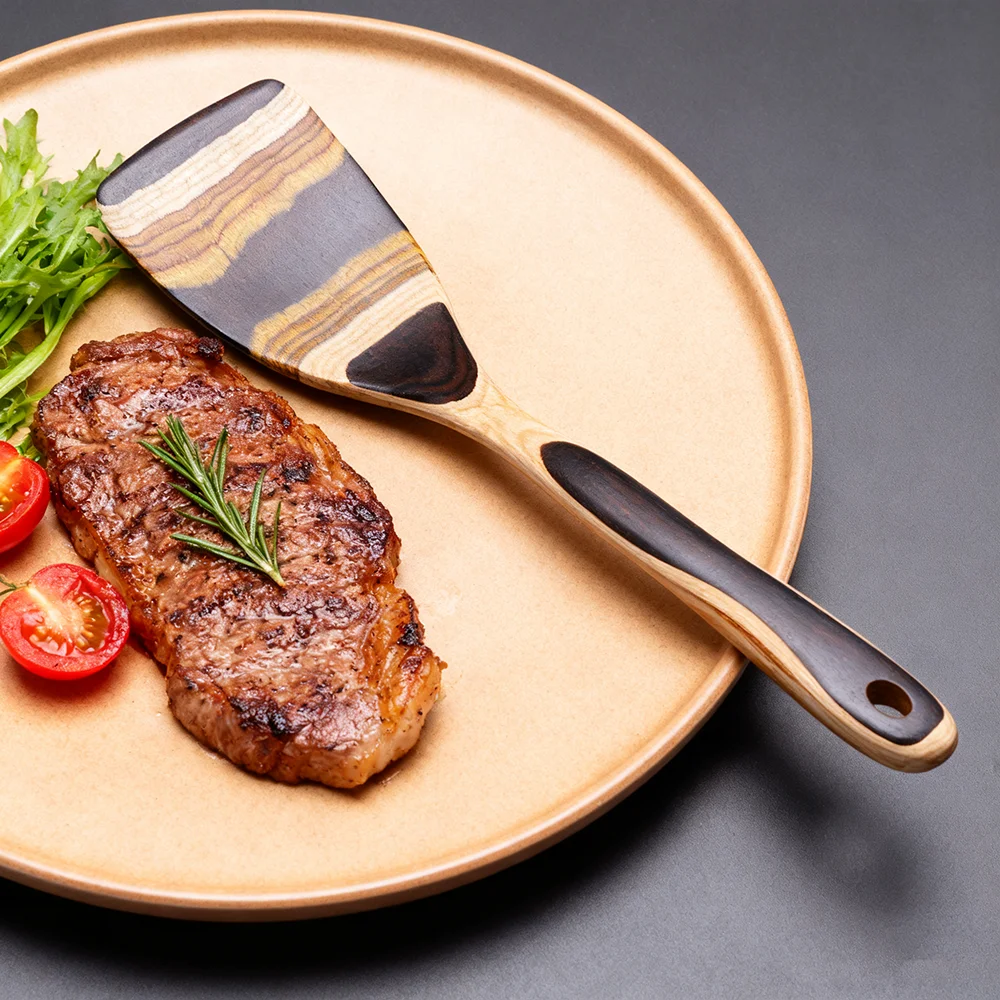 

IK 7PCS Pakkawood Cooking Utensils Set Wooden Spoon Set Non-Stick Safe Wooden Spatula Spoon Ladle, Kitchen Cooking Tool Gift Set