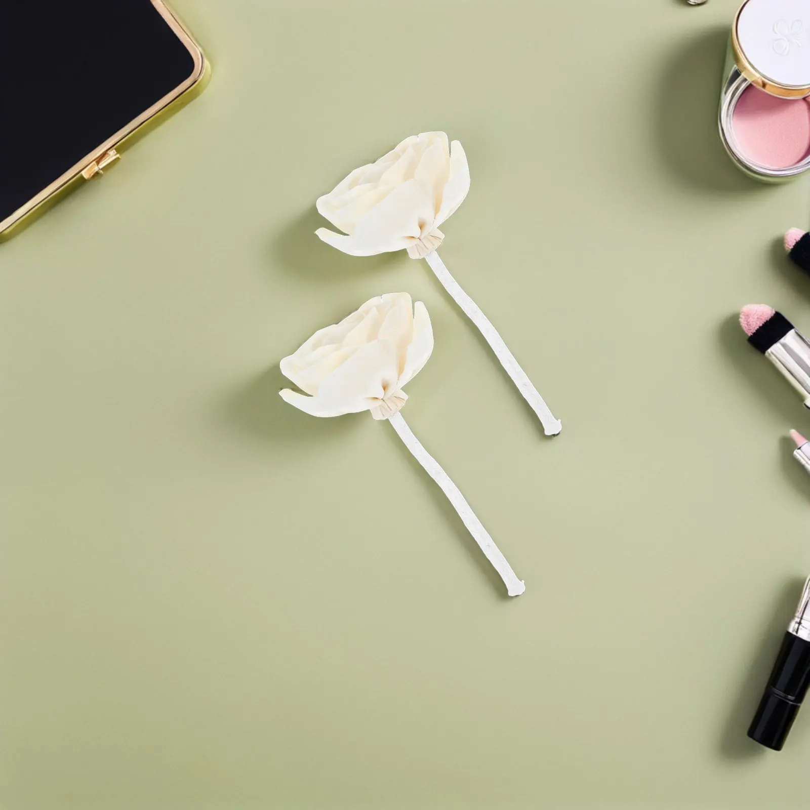 4Pcs Artificial Flower Diffuser Sticks Cotton Wick Unburned Essential Oil Aromatherapy Scented Floral Reed Diffuser Home