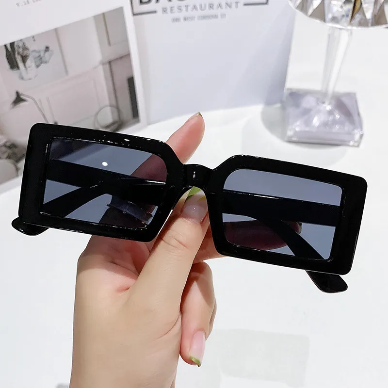 Vintage Damenmode Sonnenbrille kleiner Rahmen Rechteck Sonnenbrille Herren Gelee Farbe Reise brillen uv400 oculos de sol очки – Detail 4