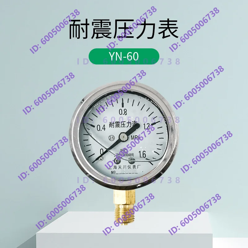 YN-60 Seismic Radial Pressure Gauge, Vacuum Negative Pressure Gauge, Stainless Steel