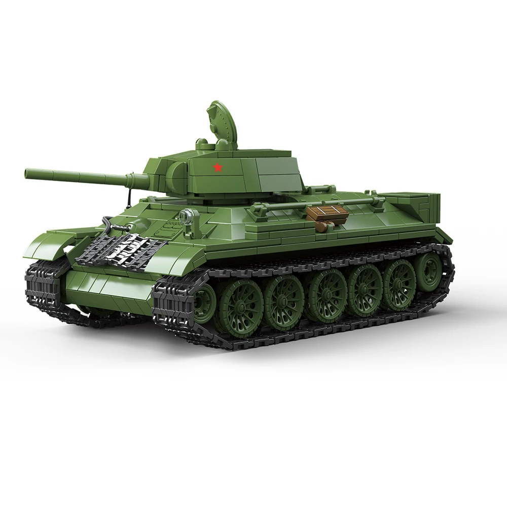 World War 2 WW2 Army Military Soldiers MOC Weapon Soviet T34/76 Medium Tank DIY Building Blocks Bricks Toys For Gift 