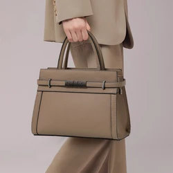 Genuine leather women's bag original first layer cowhide women's hand shoulder simple tote bag occupation