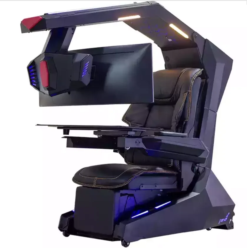 Imperator R1 Pro Recline Zero Gravity Gaming Cockpit تدليك المتكلم رصد قابل للتعديل RGB كرسي محطة العمل قمرة القيادة الكمبيوتر