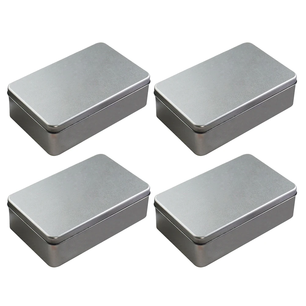 

4Pcs Biscuit Packaging Tin Easy Carry DIY Making Gift Organizer Storage Cases Christmas Birthday Wedding