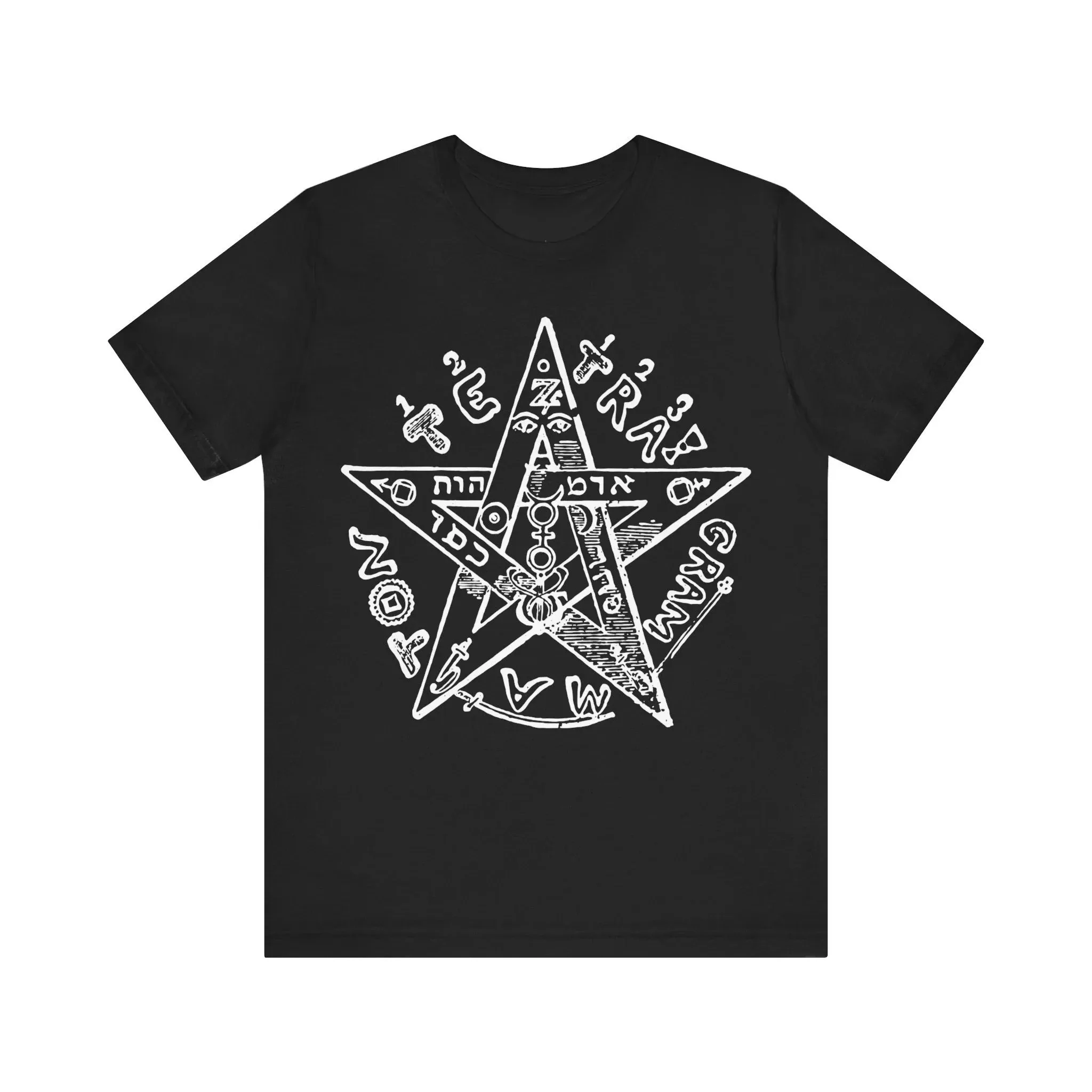 Tetragrammaton Eliphas Levi T-shirt Occult Shirt Hermetic Magic Tee Black Magic T Shirt Creepy Pentagram Unisex Short Sleeve Tee