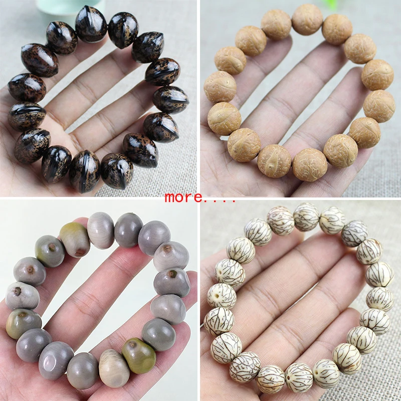 1pc Natural Various Bodhi Seeds Adjustable Bracelets Women/Men Elastic Bangles/Wristbands Jewelry DIY Arm Handicrafts