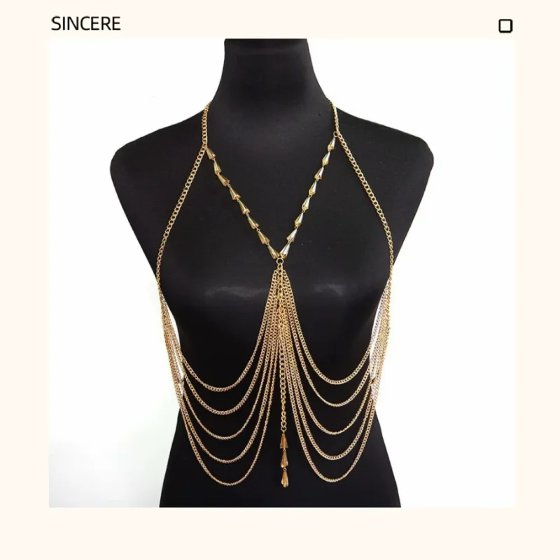 European and American Heavy Metal Bbody Chest Chain Waist Chain Nnightclub Stage Performance Accessories