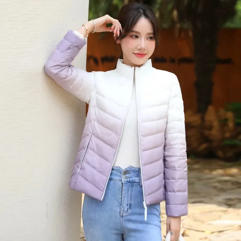 Women Down Jacket Ultra-light Thin 90% White Duck Down Jacket 2024 Autumn Winter Lady Slim Short Warm Coat Women Outerwear