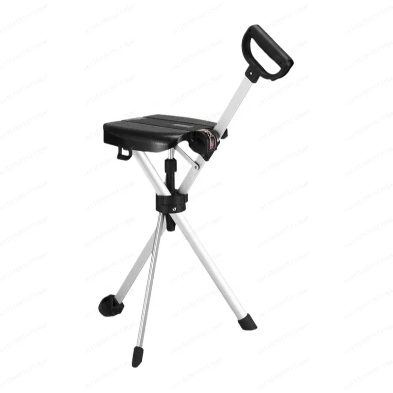 new  Multifunctional Cane Stool Folding Cane Chair Elderly Cane Stool Light Non-slip Walking Mountaineering L Folding Disabled