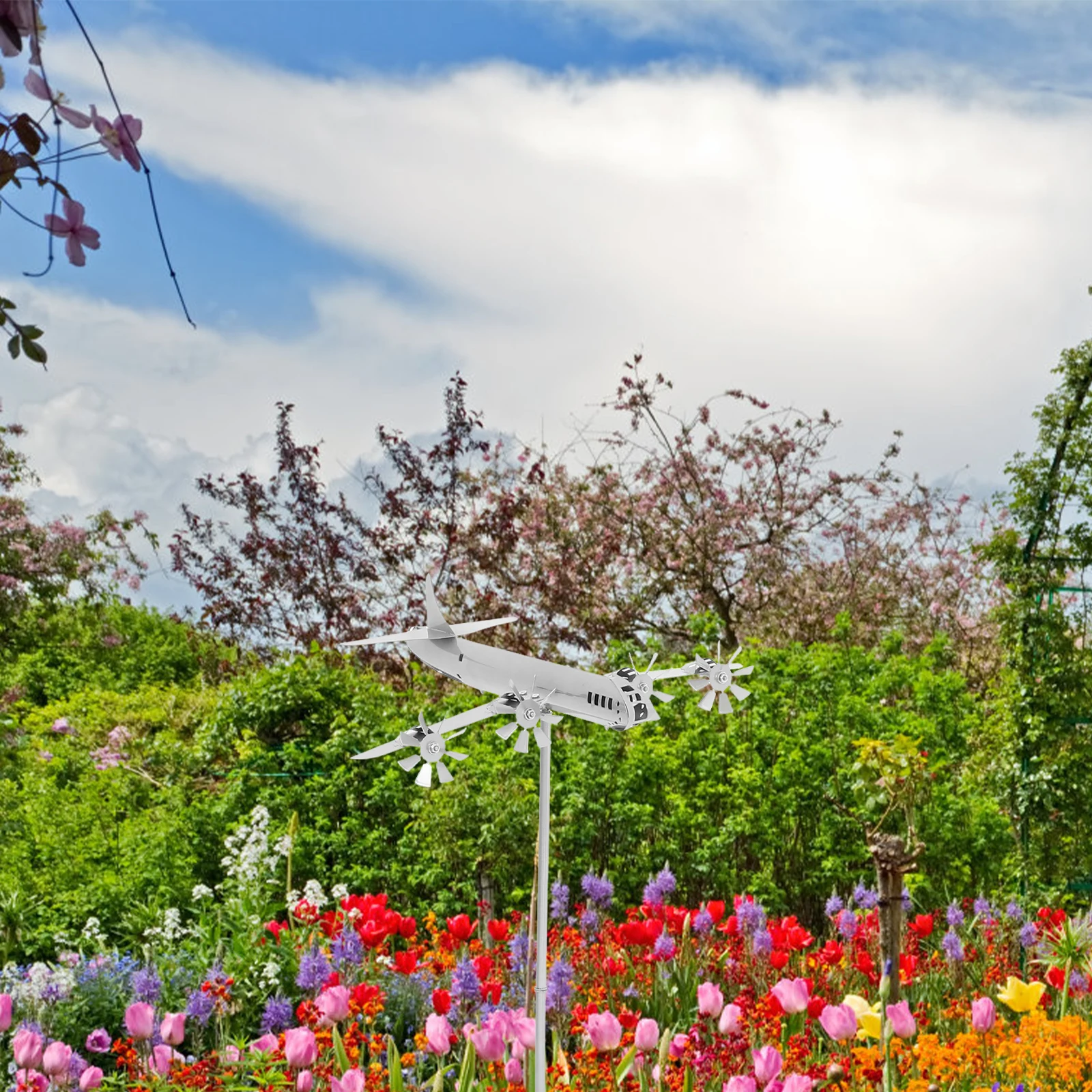 

Plane Decorative Stakes Durable Iron Ground Inserted Lawn Decor Outdoor Pathway Decoration Flower Bed