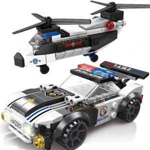 Nuevo Diy Moc City Plane Swat Super Police Car Helicóptero Doble Buquey Blocks Bricks Kits Modelo clásico 10 mejores fuegos artificiales de cumpleaños de ventas - №7