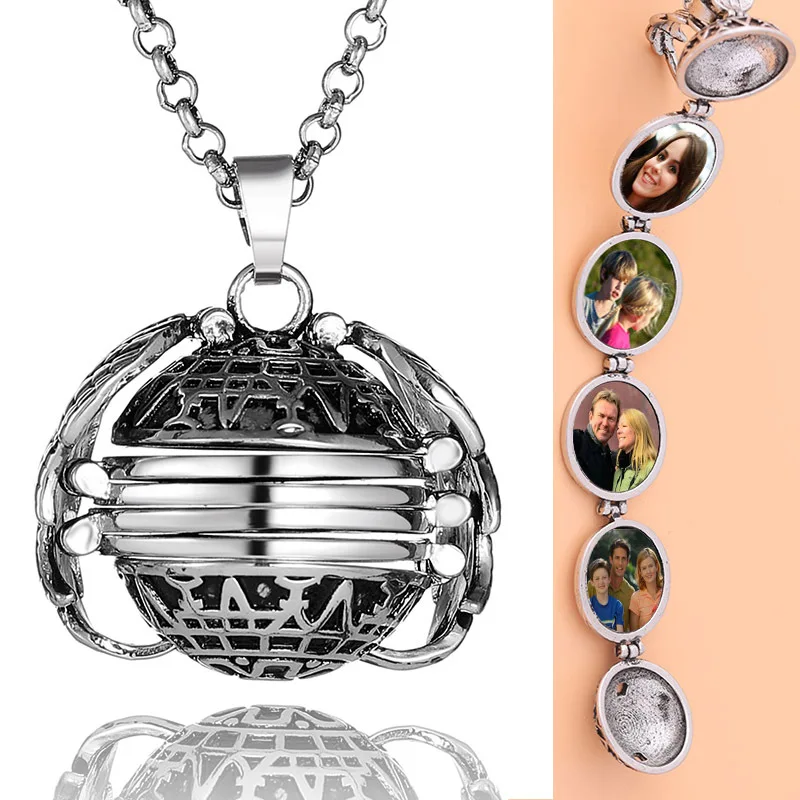 European and American popular jewelry necklaces, multi-layer photos can be opened, item box, couple aromatherapy pendant, includ