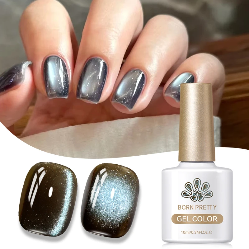 

BORN PRETTY 10ml Brown Chocolate Glass Cat Magnetic Gel Nail Polish Ultra Shine Nail Art Manicure Varnis Semi Permanent Gel