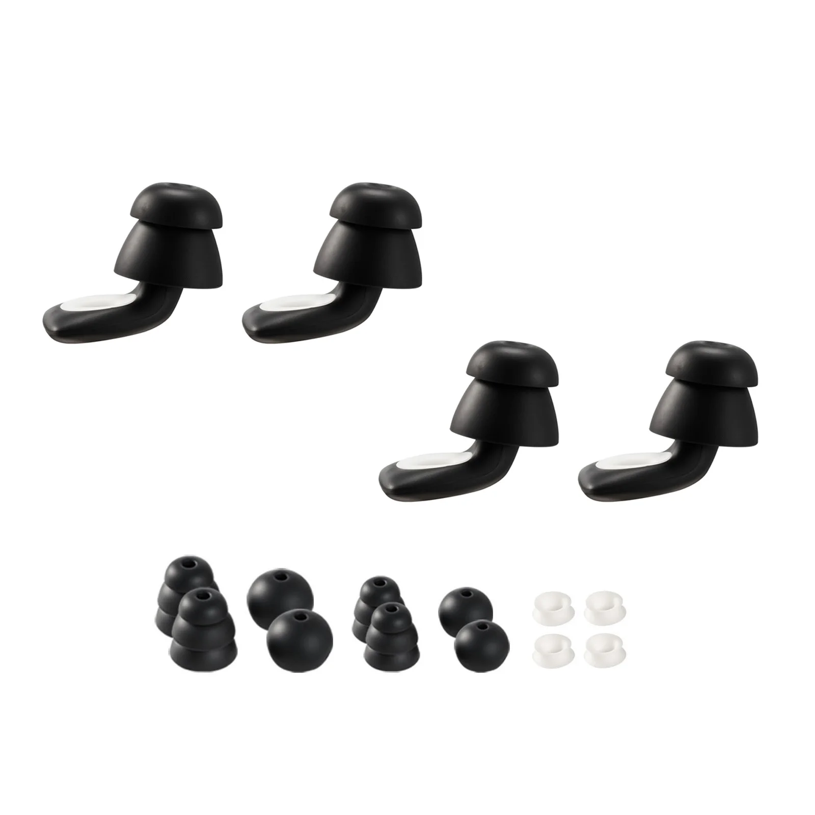 Ear Plugs for Sleeping Noise Cancelling, NRR 25 dB Reusable High Noise Reduction Earplugs, Flexible Silicone Soft Earplug with 12 Ear Tips in M / L, Working, Studying & Traveling