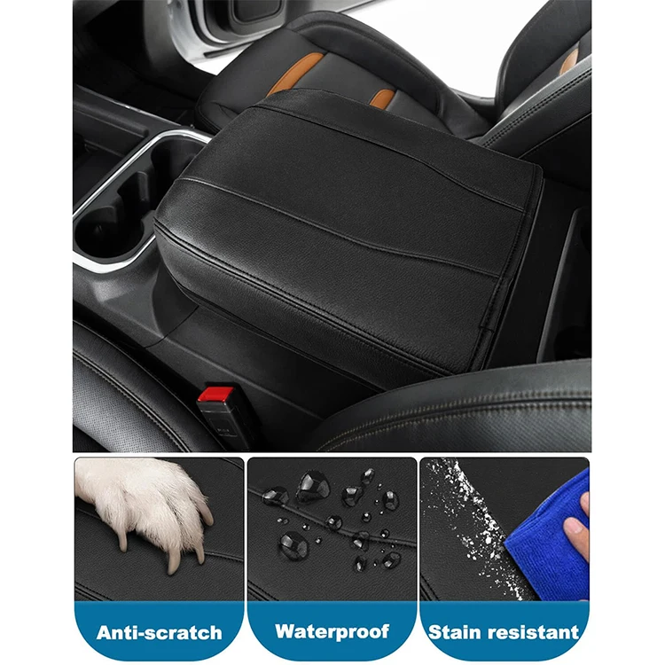 For Chevrolet Sierra/GMC Sierra 2019-2026 Center Console Armrest Prime PU Leather Arm Rest Box Lid Console Cover High Quality