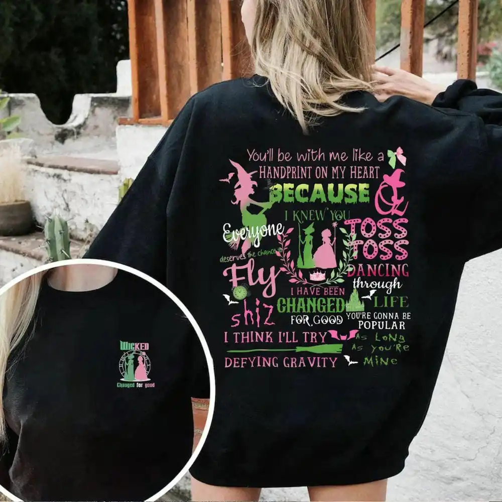 قمصان مريحة شريرة للنساء ريترو تتحدى الجاذبية المكنسة عصا سحرية تي شيرت معالج الفيلم مروحة هدية لها Y2K ملابس الشارع الشهير