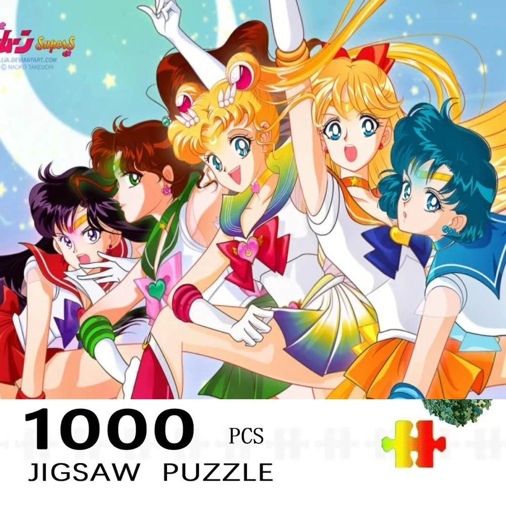 500/1000pcs Adult Jigsaw Puzzles Sailor Moon Anime Cartoon Suitable for Adults & Families -  Challenging Large Pieces, Portable