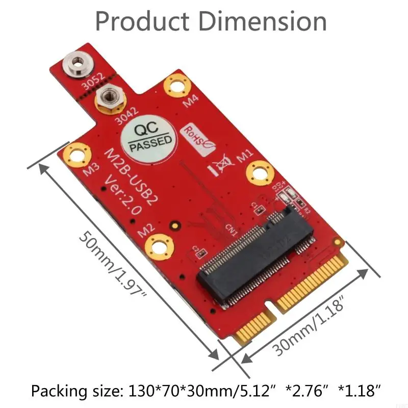 F68C สำหรับ M.2 สำหรับคีย์ B ถึงตัวแปลงอะแดปเตอร์ Mini PCI-E พร้อมคู่สำหรับสล็อตซิมการ์ดนาโนสำหรับโมดูล 3G