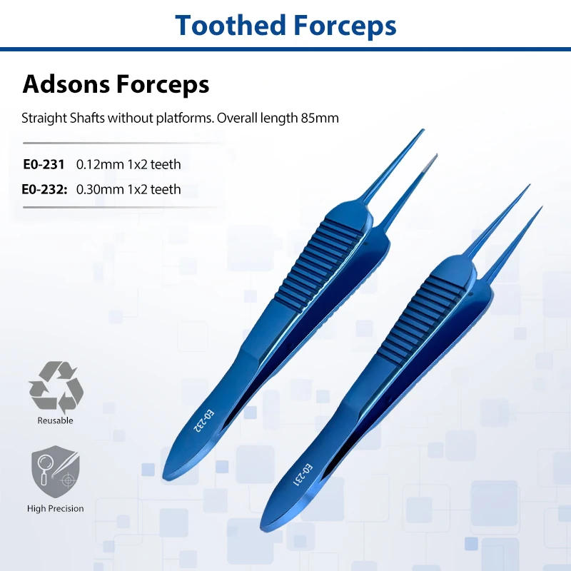 Titanium Alloy Adson Tissue Forceps Toothed Precision Autoclavable Plastic Surgery Medical Tweezers Instrument
