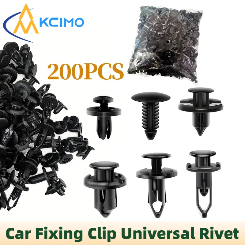 

200PCS Universal Car Fixing Clips 6 Types Auto Retainer Clips Set for Vehicle Panels Bumpers Trim Multi-Size Car Fastener Clips