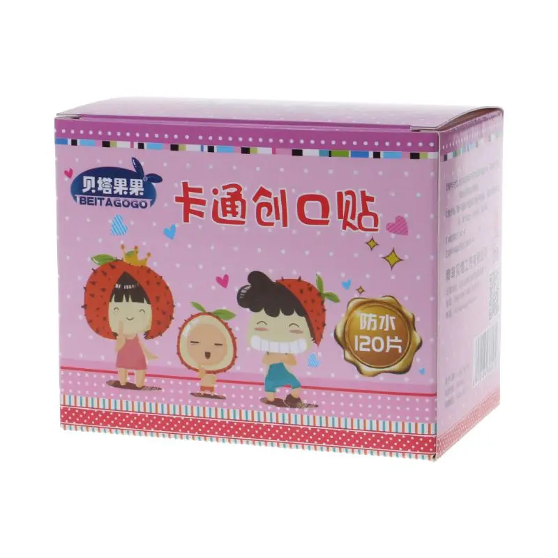 Q0KB Breathable First Aid Emergency Kit for Kids Cartoon Package 120 Bandages for Children Adhesive Bandages for Kids Baby