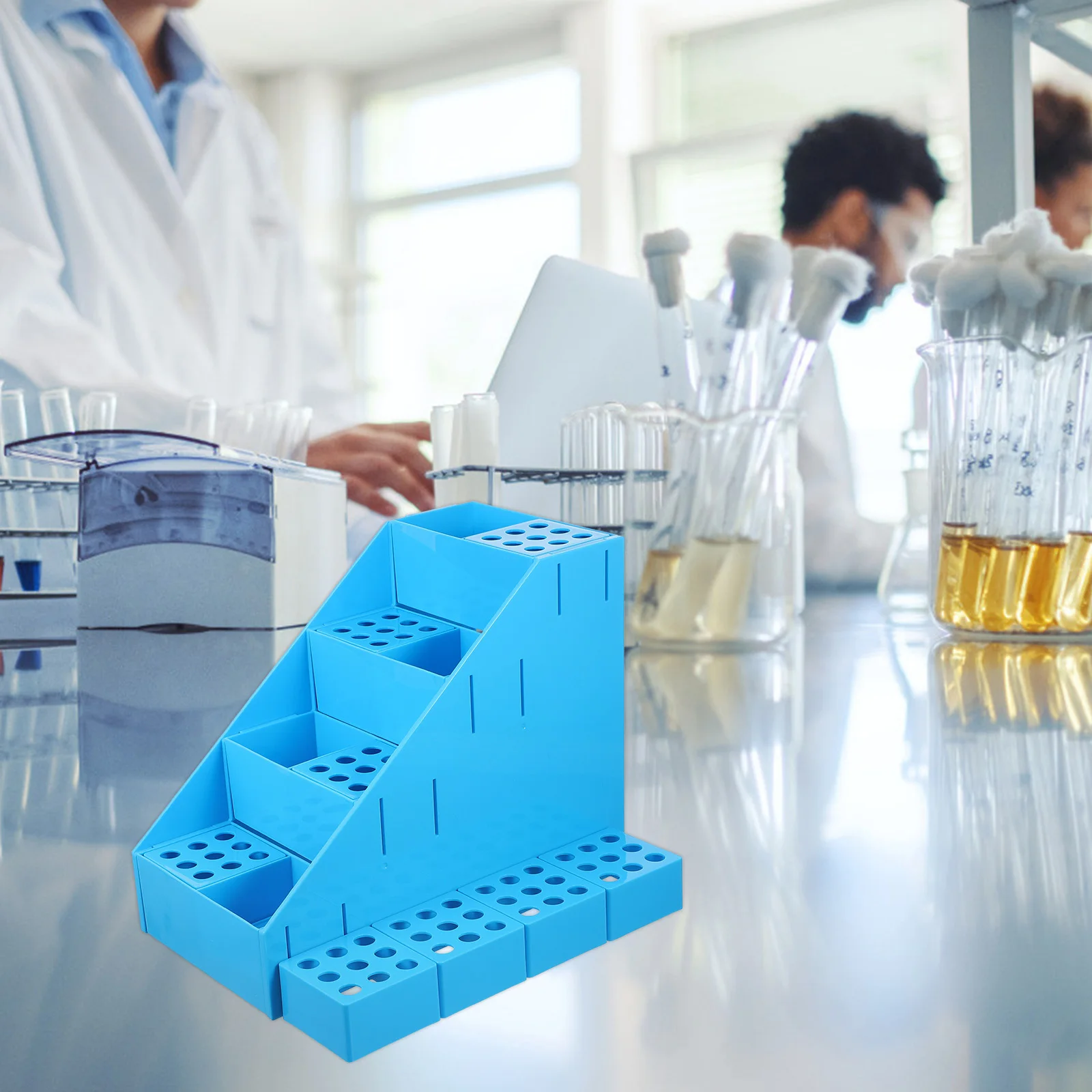 

Test Tube Rack Detachable Laboratory Tube Holder Trapezoidal Design 5Ml 10Ml Organizer Stand For Home School Lab Use