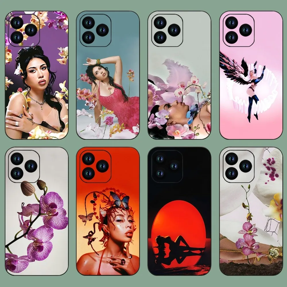 Singer Kali Uchis Orquideas Phone Case For iPhone 11 12 13 14 15 Mini Pro XS Max X S Plus XR Shell