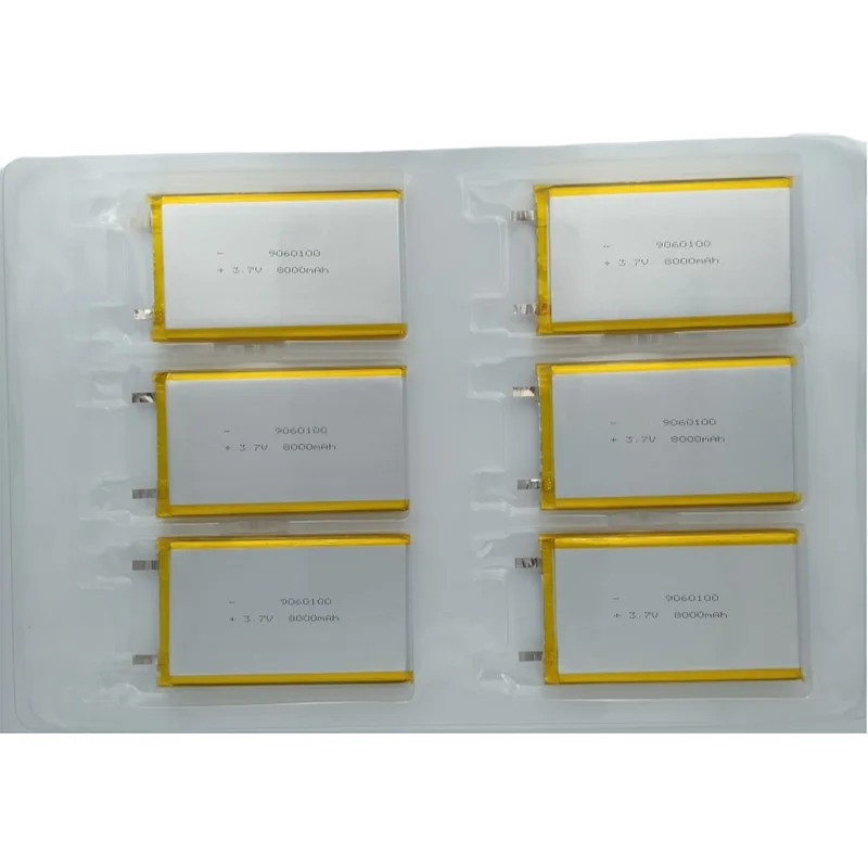 8000mAh 3.7V Li-Polymer Rechargeable Battery 9060100 PCB Protected CE Certified for Power Banks LED Devices Portable Electronics