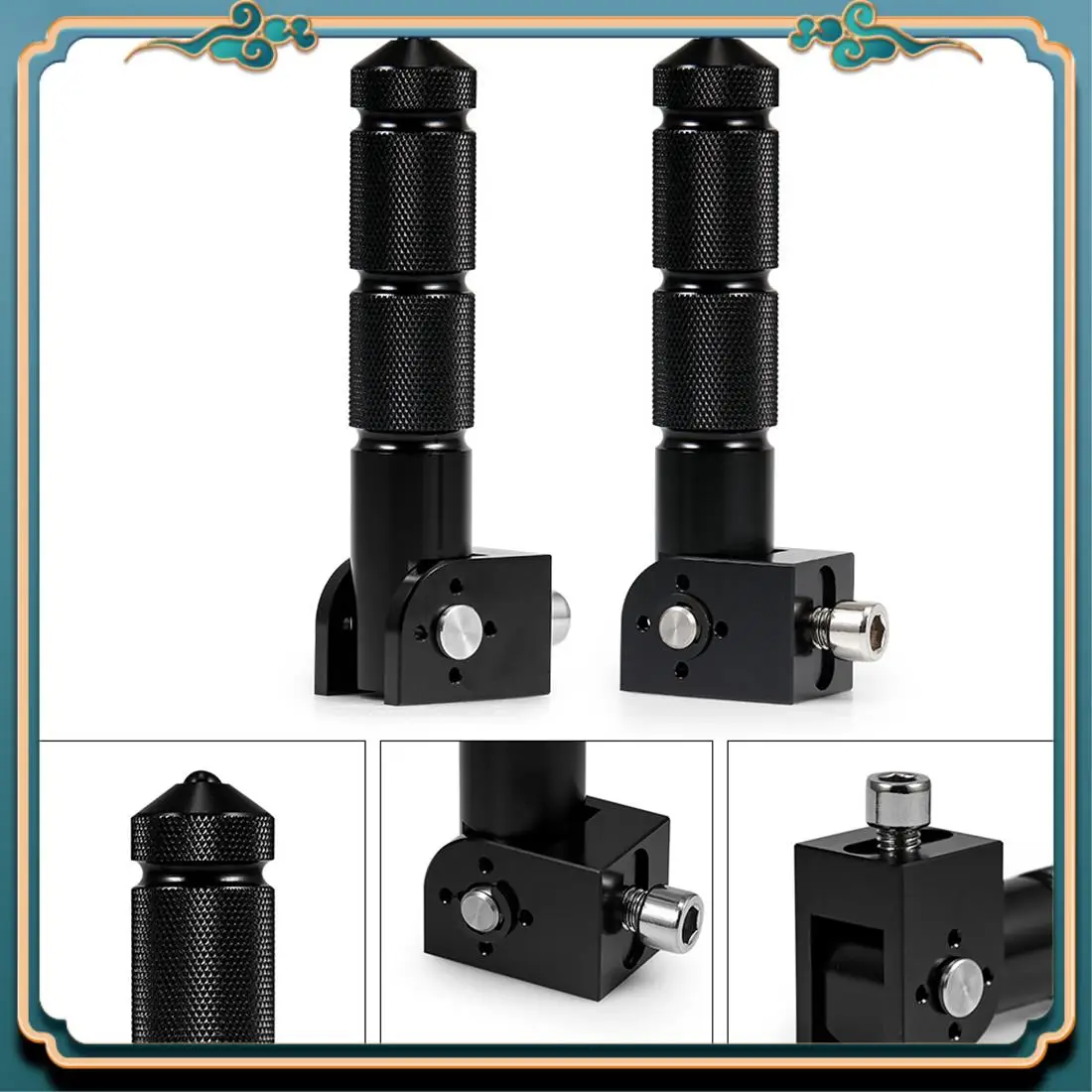 

L39A-Universal 2Pcs Rear Passenger Foot Pegs Pedals 90 Degree Folding Footrests For Yamaha Honda Suzuki Motorcycles