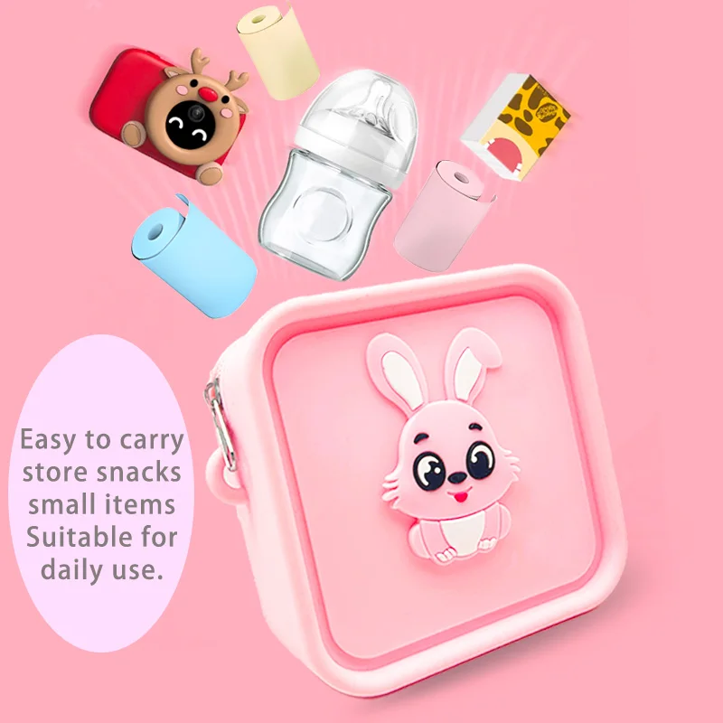 حقيبة أرنب لكاميرا الأطفال متوافقة مع الكاميرا الفورية للأطفال، حقيبة تخزين كاميرات الفيديو الرقمية للفتيات الصغيرات