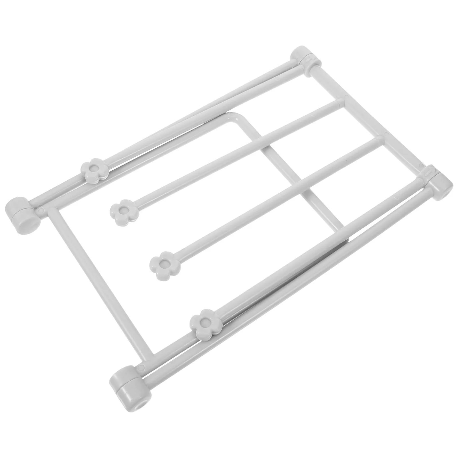 

Foldable Kitchen Plastic 4 Rods Dish Cloth Rack Storage Rack Towel Holder Ventilated Storage Bottle Cup Holder Dryer