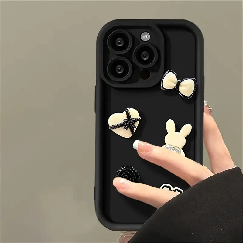 Cute 3D Heart Rabbit Silicone Phone Case For Xiaomi Redmi Note 13 12 Pro Plus 4G 5G 13 12S 11S 11 10S 10 Redmi 12 13C Soft Cover image 5