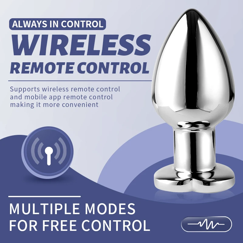 Vibrating Remote Heart-Shaped App Control Man and Woman Metal Anal Plug Adult Luminous Electric Anal Dildo Couple Intimate Toys - Image 3