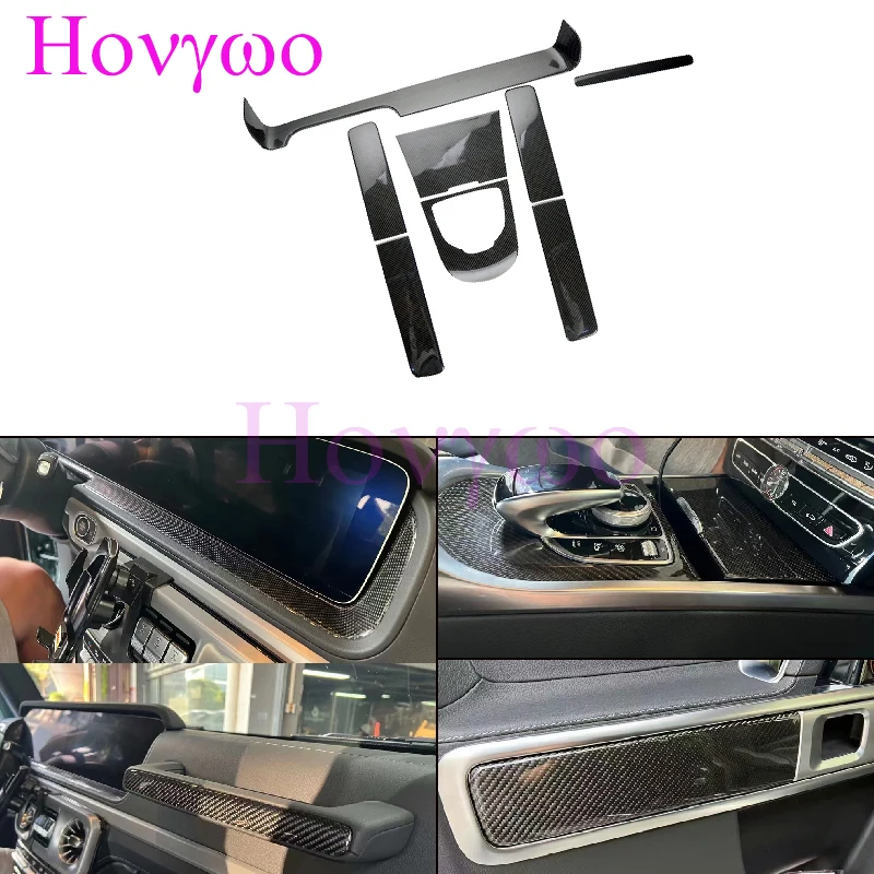 For Mecedes W464 G500 G350 G63 2019-2024 Real Carbon Fiber Car Interior Trims Door Panels Center Console Cover