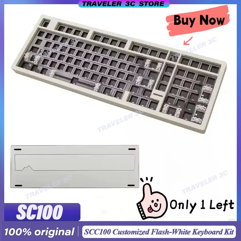 

СКИДКА 30% SCC100 Индивидуальная механическая клавиатура Barebone Kit DIY Switch Hot Swa Quick Release 8000 мАч Алюминиевый динамический RGB ПК