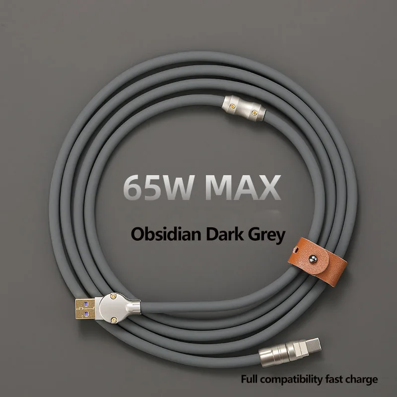 

65W Fast Charging Cable USB-C Android Silicone Data Cable Fast Charging 5A Suitable for Mobile Phonetpc Keyboard USB Charging