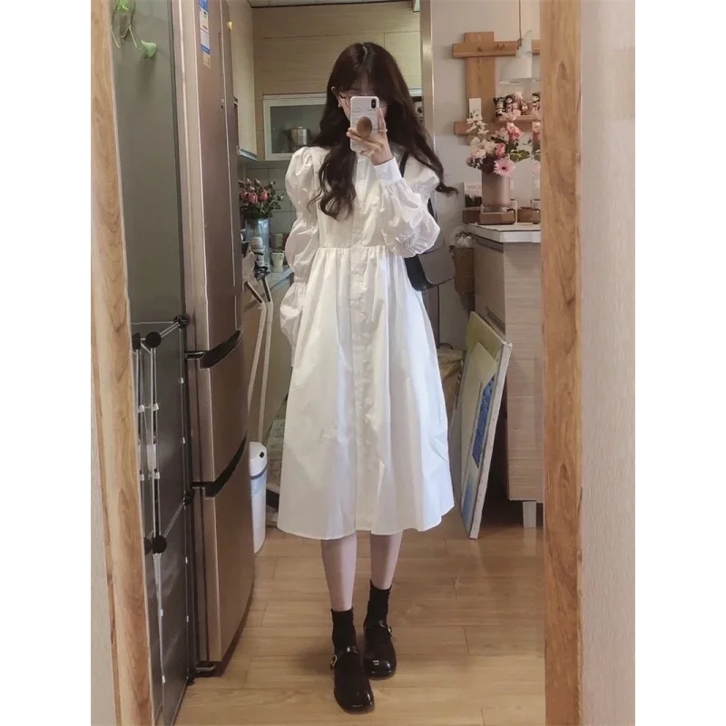 

Gentle Temperament dress 2022 Spring and Autumn New Design Sense A- line Shirtdress College Style Ins Girl's