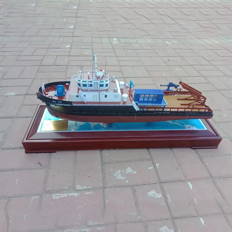 1/100 Tugboat Model Decorative Ornaments Ship Model Finished Product Display Ship Gift Collection Static Tugboat Model