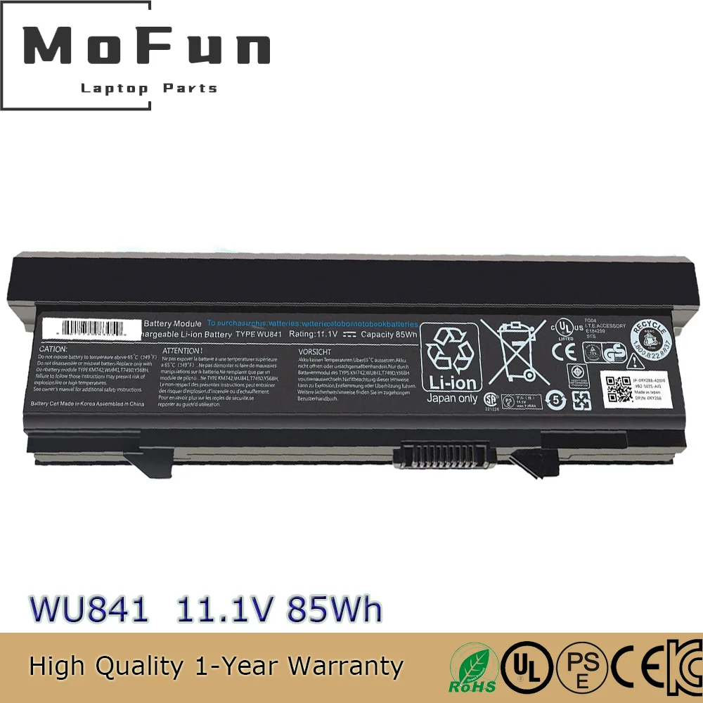 Original Brand New WU841 11.1V 85Wh Laptop Battery for Dell Latitude E5400 E5410 E5500 E5510 KM742 KM769 KM771