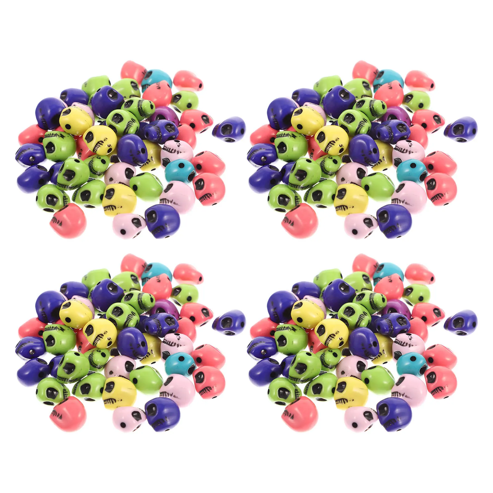 

300 Pcs Bracelet Craft DIY Bead Halloween Beads for Jewelry Making Novelty Jewellery Loose Skull