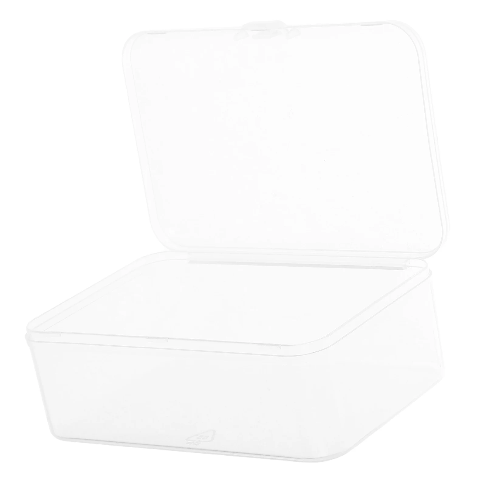 

Transparent Plastic Storage Box Rectangular Shape Small Organizer with Hinged Lid Bead Holder for Crafts Accessories Electronics