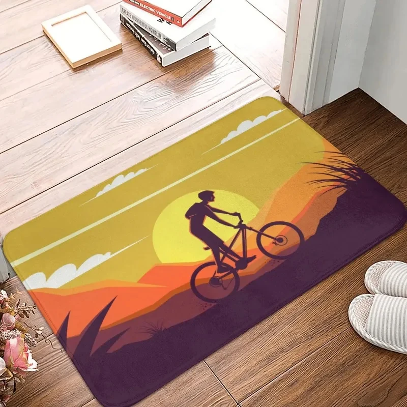 VIKAMA Bicycle Rider Floor Mat Outdoor Entrance Door Mat Anti-Slip Washable Kitchen And Bathroom Carpet Home Decoration