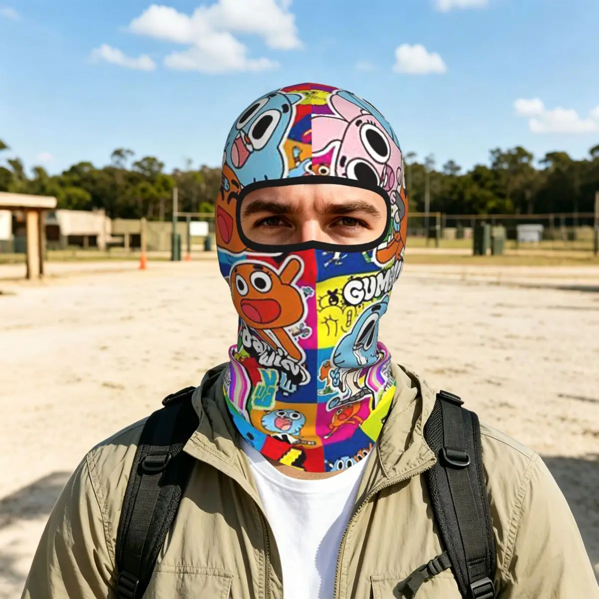 The Amazing World Of Gumball Breathable Thin Balaclava Full Face Mask Sun Protection Neck Gaiter For Motorcycle Cycling Outdoor