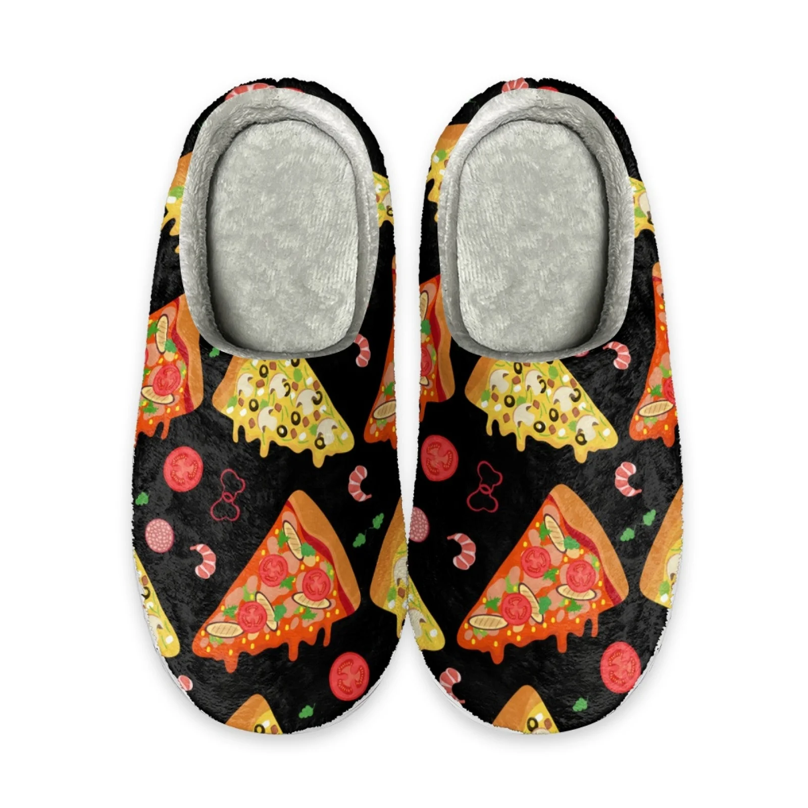 Beliodome Delicious Snack House Cotton Custom Slippers Mens Womens Indoor Slip On Shoes Lightweight Bedroom Warm Rubber Sole