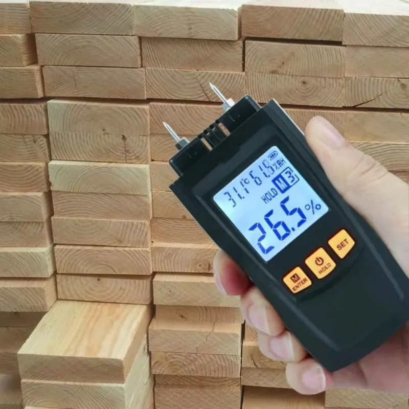 GM610 Digital LCD Display Wood Moisture Meter Measurement Humidity Tester Wood Moisture Detector Hygrometer
