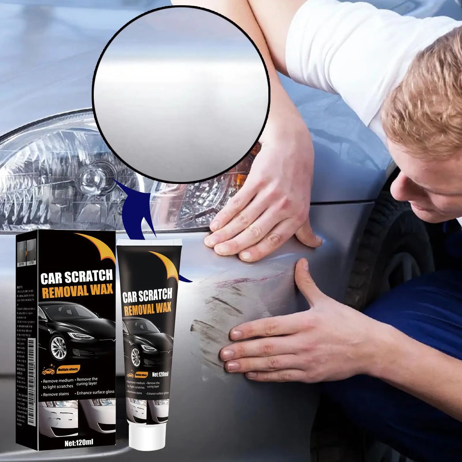 120 ml Auto-Kratzer- und Wirbelentferner, professionelles Polierwachs zur Autolackwiederherstellung, funktioniert auf Auto, Motorrad, LKW und Wohnmobil