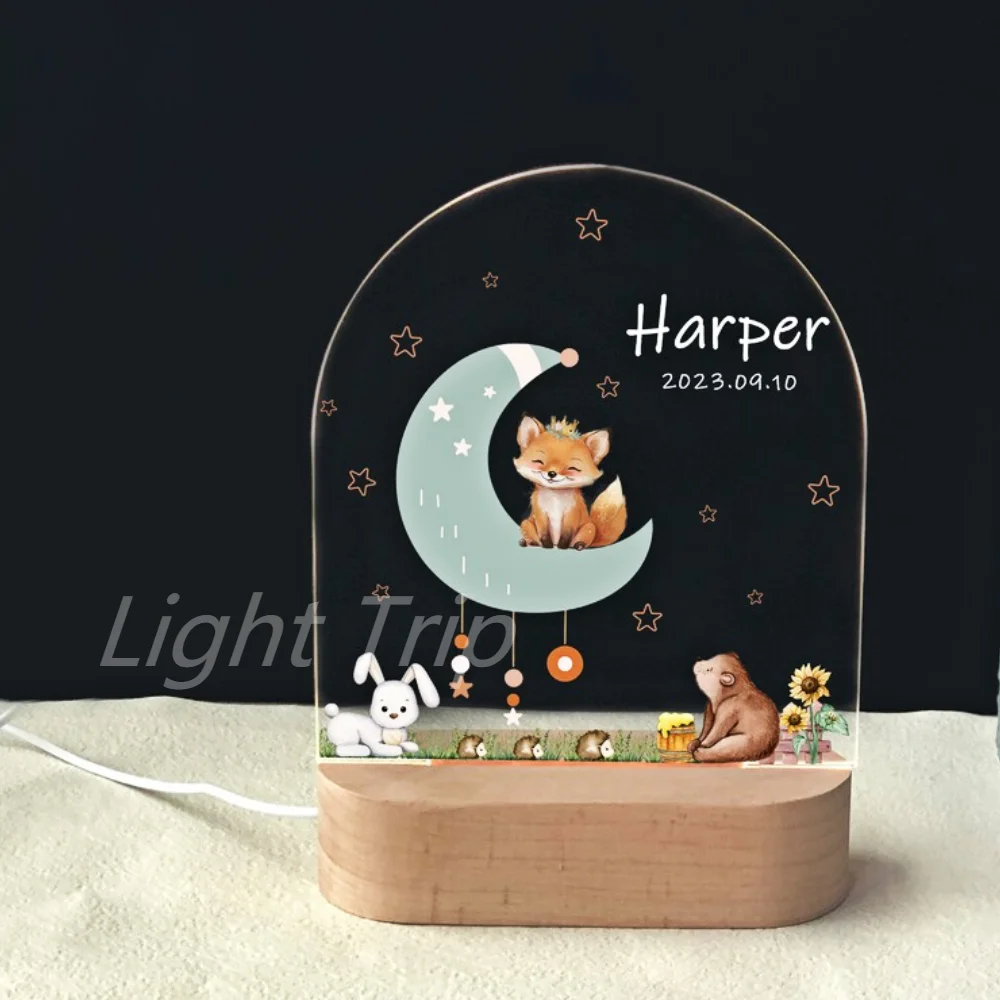 Custom Baby Kids USB Night Light Personalized Children Name Lamp Nursery Newborn Bedroom Home Decoration Birthday Souvenir Gift