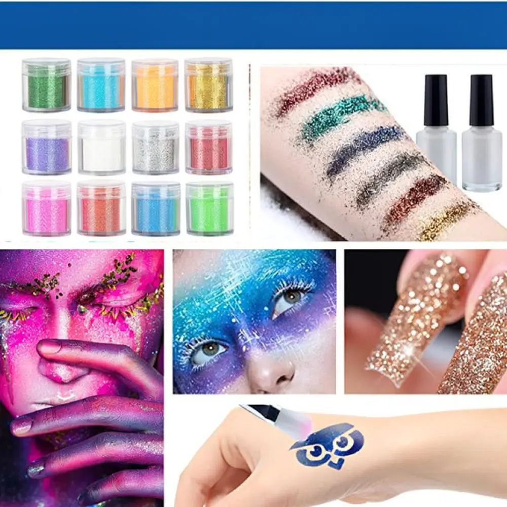 Body Art Glitter Tattoo Kit Shinning Powder Diamond Paint Set For Festivals Party Makeup Professional Cosmetic Decoration Tools